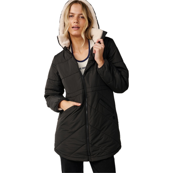 2026 Rip Curl Womens Anti-Series Anoeta Long Line Jacket 03PWJA - Washed Black